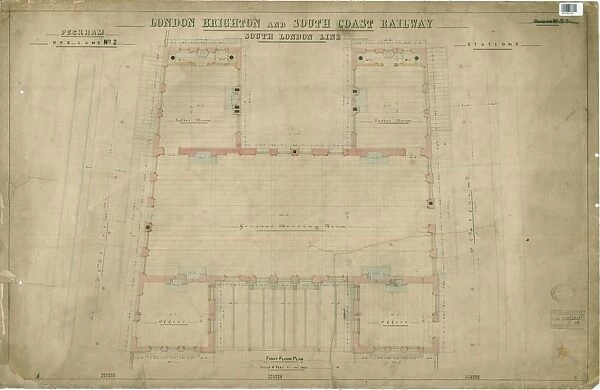 LB&SCR. South London Line. Peckham Rye Lane Station. Drawing No. 2 First Floor Plan