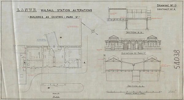 L&N. W. R Walsall Station Alterations - Buidlings as Existing Park Street [c1920s]