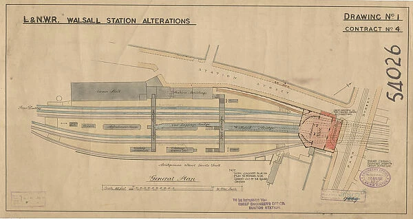 L&N. W. R Walsall Station Alterations General Plan [1922]