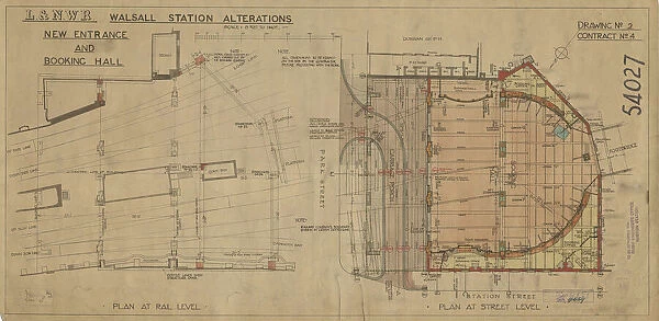 L&N. W. R Walsall Station Alterations - New Entrance and Booking Hall [1922]