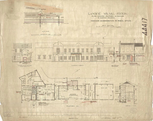 L&N. W. R Walsall Station Plan Showing Proposed Alterations to Existing Buildings [1922]