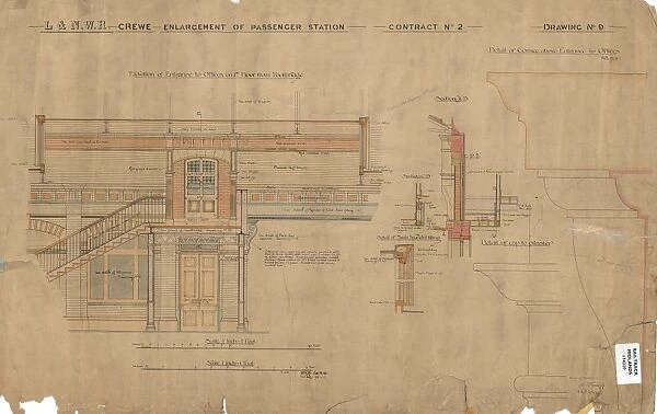 L&NWR Crewe Enlargement of Passenger Station - Entrance to Offices [1904]