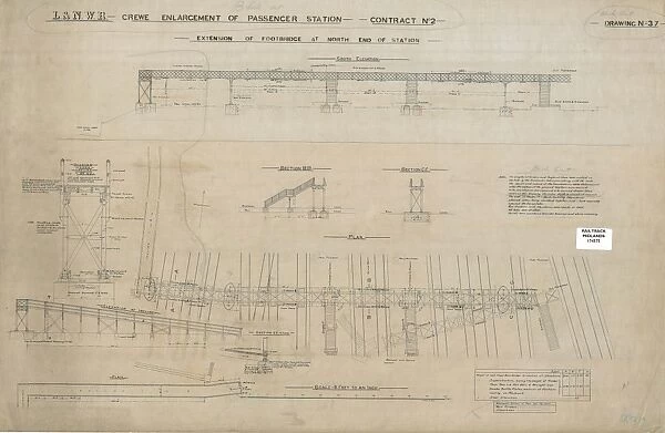 L&NWR Crewe Enlargement of Passenger Station - Extension of Footbridge [c1904]