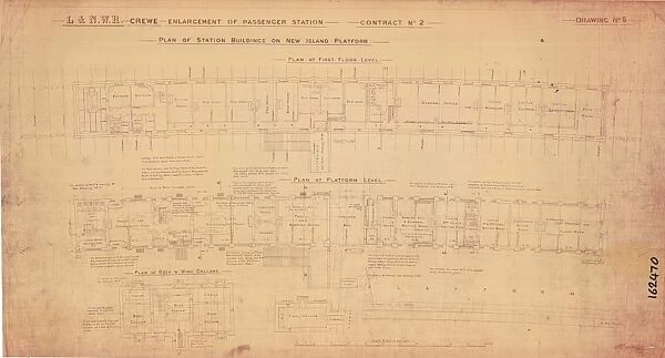 L&NWR Crewe Enlargement of Passenger Station - Plan of Station Buildings [1896]