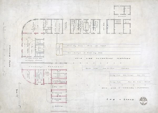 London Bridge Station. South Eastern Railway. Ground Plan. [registered in] 1853