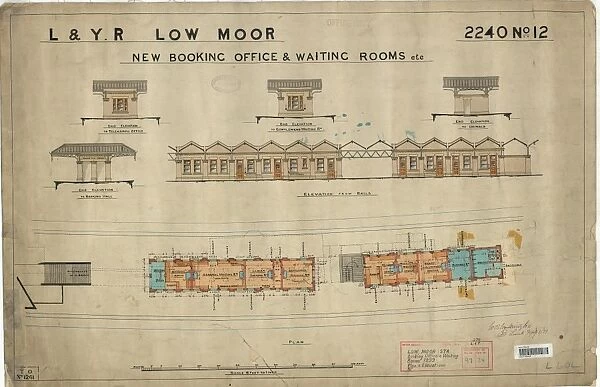Low Moor Station Booking Offices and Waiting Rooms etc - Plan and Elevations [1899]