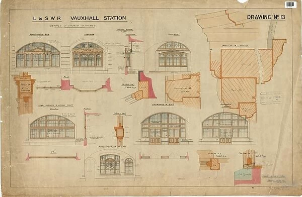 L&SWR Vauxhall Station - Details of Fronts to Arches [1889]