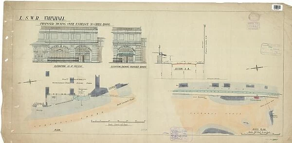 Lswr Vauxhall Station - Proposed Awning over Entrance to Grill Room [1910]