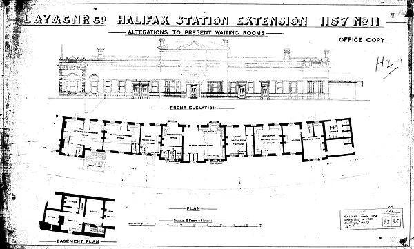 L&Y & GNR Company Halifaax Station Extension - Alterations to Present Waiting Rooms [1885]