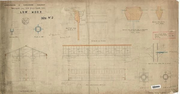 L&YR Low Moor Station - Details for New Platform Roof [1874]