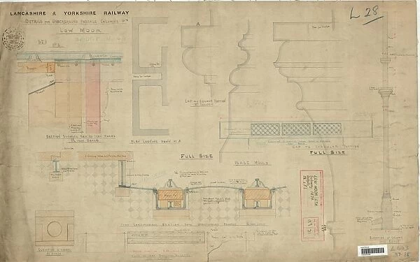 L&YR Low Moor Station Subway - Details for Underground Passage Columns [1874]
