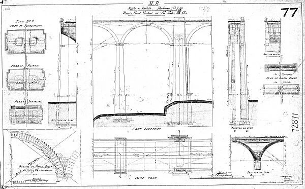 M. R. Settle to Carlisle Railway No. 1 - Dents Head Viaduct at 16m 44chs [1872]