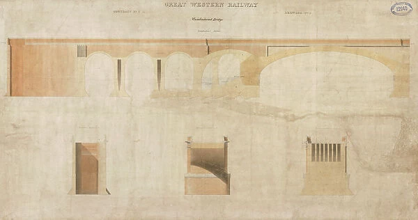 Maidenhead Bridge. Great Western Railway. Drawing 2. Longitudinal Section and Sections