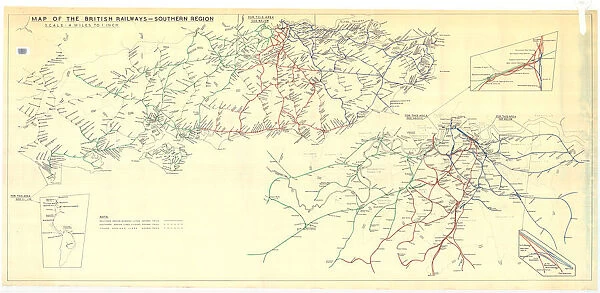 Map of the British Railways Southern Region