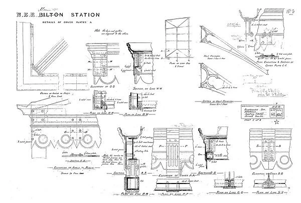 N. E. R Alnmouth [Bilton] Station - Details of Cover Plates [1886]
