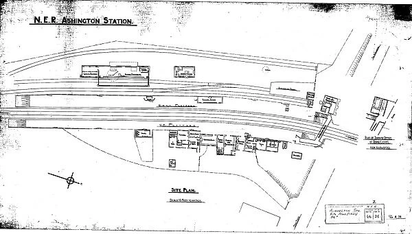 N. E. R Ashington Station - Site Plan {1921]