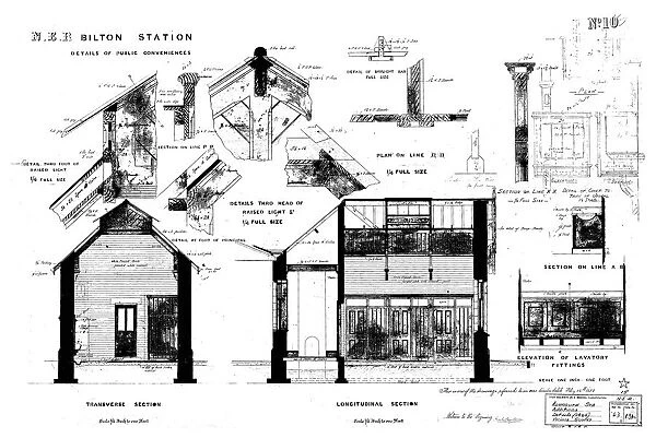 N. E. R Bilton [Alnmouth] Station Details of Public Conveniences [1886]