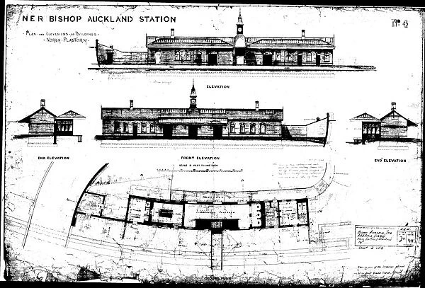 N. E. R Bishop Auckland Station - North Platform [1889]