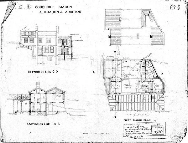 N. E. R Corbridge Station - Alteration and Addition Station and Stations Masters House [N. D]