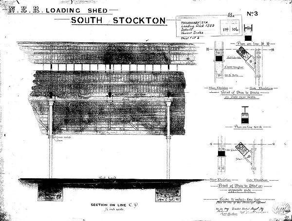 N. E. R Loading Shed South Stockton [Thornaby] Station Details [1889]
