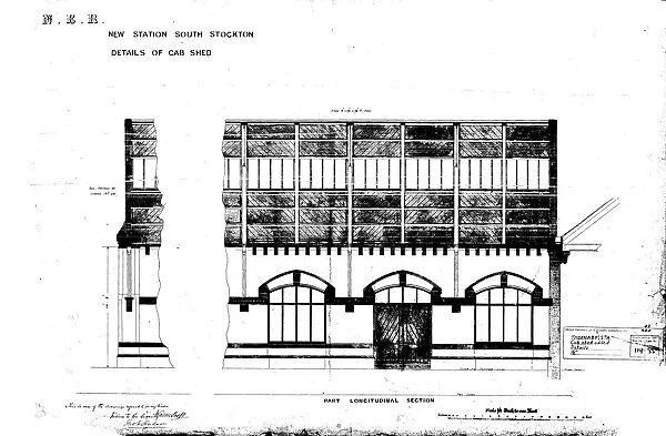 N. E. R New Station South Stockton [Thornaby] Station - Details of Cab Shed [N. D]