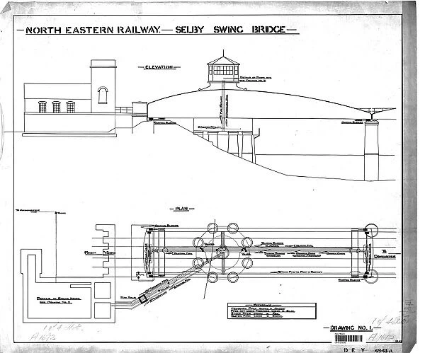 N. E. R. Selby Swing Bridge - Plan and Elevations [ND]
