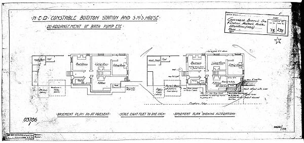 NER Constable Burton Station and Station Masters House - Rearrangement of Bath Pump Etc [1922]