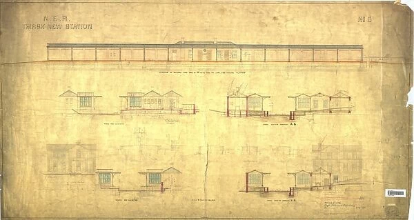 NER Thirsk New Station, Plans Sections and Elevations - Drawing No. 6 [ND]