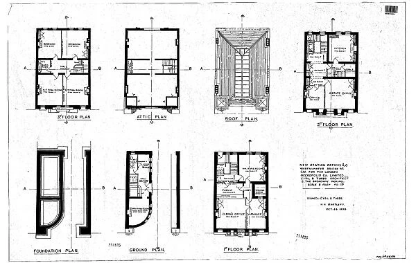 New Station and Offices for London Necropolis Station - Floor Plans [1899]