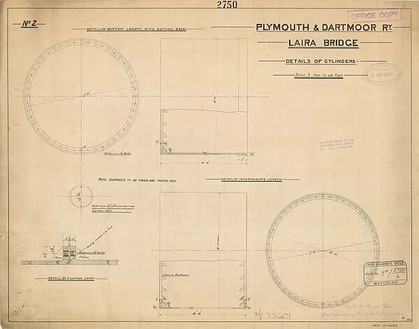 Plymouth & Dartmoor Railway Laira Bridge - Details of Cylinders [1904]