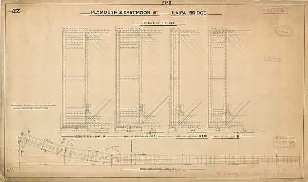 Plymouth & Dartmoor Railway Laira Bridge - Details of Girders [1904]