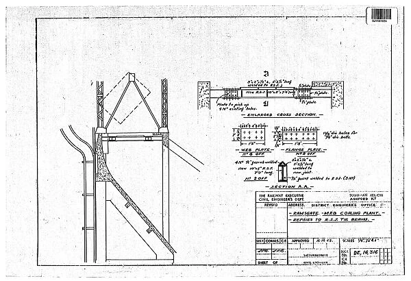 Ramsgate M. P. D Coaling Plant - Repairs to R. D. J Tie Beams [1950]