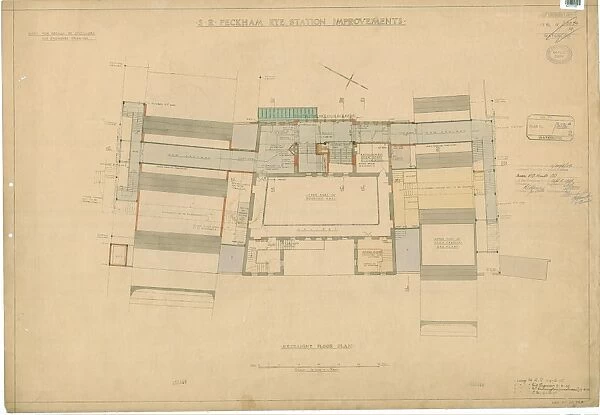 S. R Peckham Rye Station Improvements. Mezzanine Floor Plan [1935]