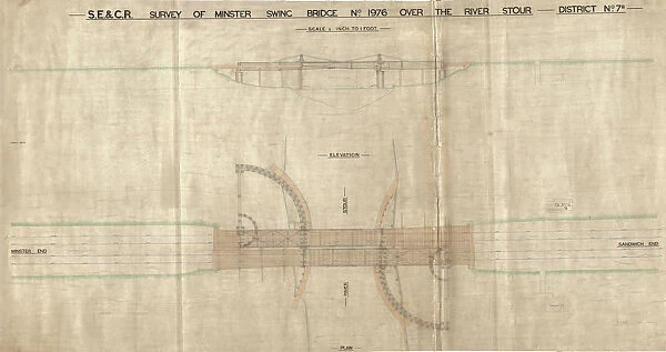 SE&CR Survey of Bridge Over the River Stour Elevation and Plan [ND]