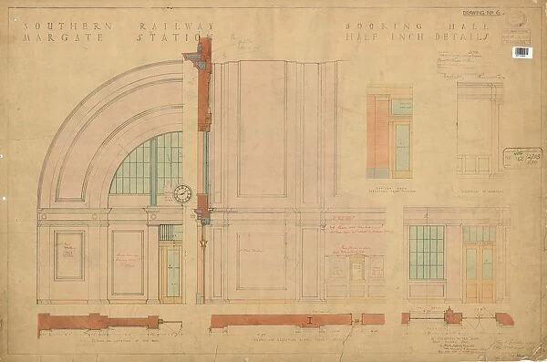 Southern Railway Margate Station - Booking Hall Half Inch Details [c1925]