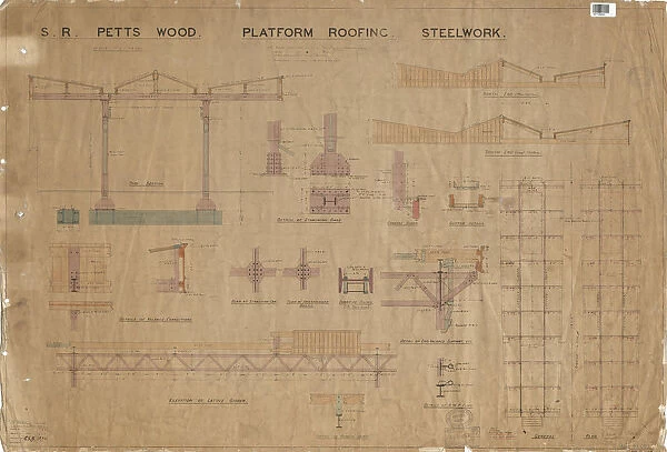 SR - Petts Wood Station - Details of Platform Roofing Steelwork