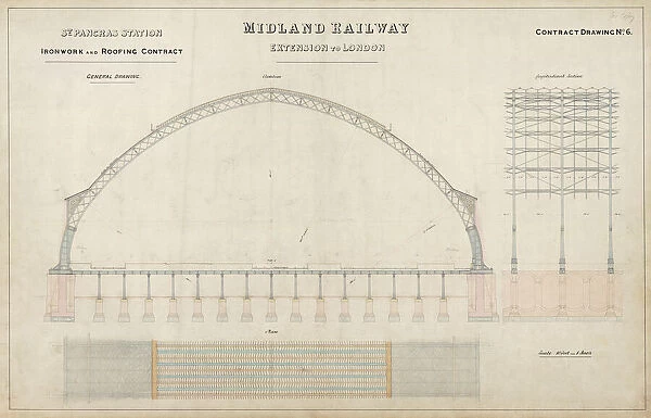 St Pancras Station. Midland Railway. Ironwork and Roofing Contract - General Drawing