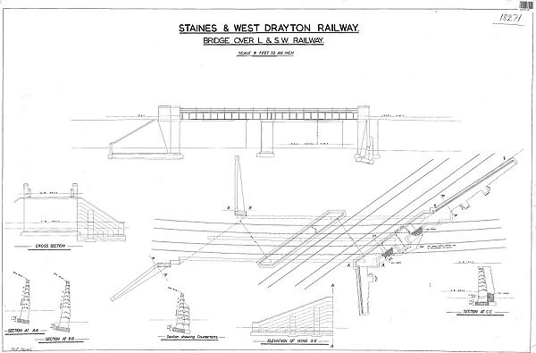 Staines & West Drayton Railway - Bridge over L&SW Railway [N. D]