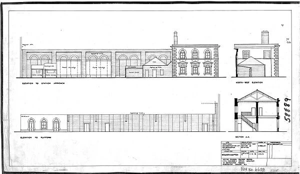 Wolverhampton Low Level Station, Additional Accommodation, Elevations and sections as existing [1952]