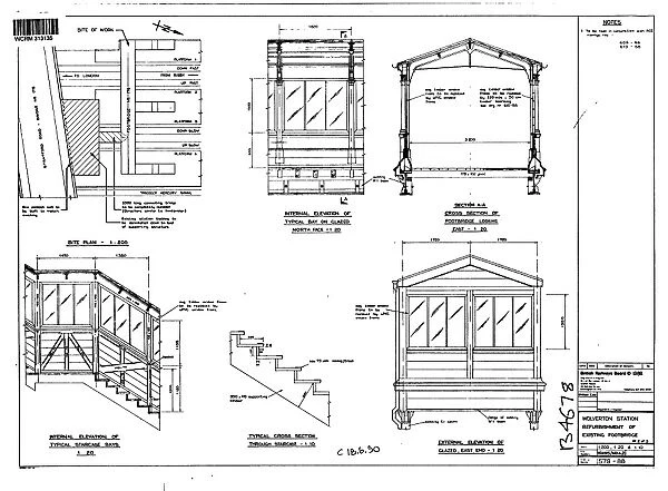 Wolverton Station Refurbishment of Existing Footbridge Drawing 2 [c1990]