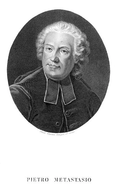 METASTASIO (1698-1782). Italian poet and dramatist. Line engraving, Italian, 1820