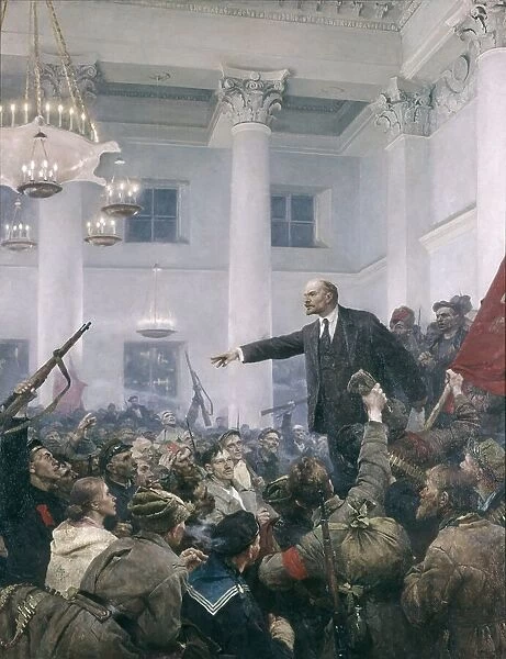 Lenin declaring soviet power by v, serov, original version
