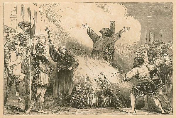 Burning of Patrick Hamilton at St. Andrews, 1528 (engraving)