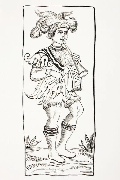 The joker card from a 15th century tarot deck, from Les Arts au Moyen Age