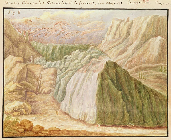 Ms 1798 fol. 115 Grindelwald Glacier in the Alps, 1709 (vellum)