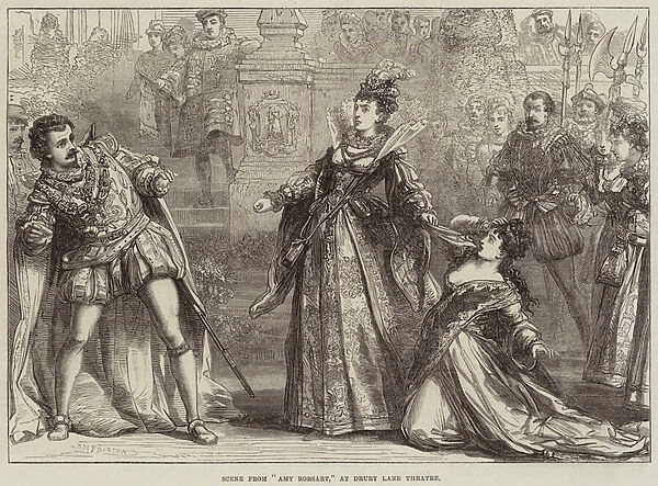 Scene from 'Amy Robsart, 'at Drury Lane Theatre (engraving)