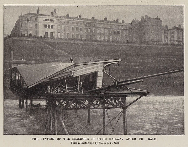 The Station of the Seashore Electric Railway after the Gale (b  /  w photo)