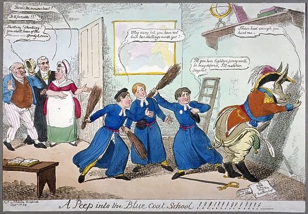 A peep into the Blue Coat School!!!!!!!!!, 1815. Artist