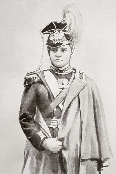 Alix Of Hesse And By Rhine Later Alexandra Feodorovna Romanova, 1872 - 1918. Empress Consort Of Russia As Spouse Of Nicholas Ii. Here Dressed In Uniform Of Colonel Of The Lancers Of The Guard. From La Esfera, 1914