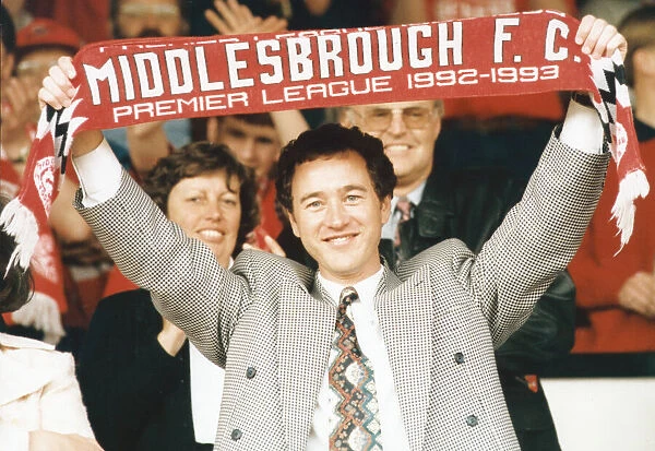 Middlesbrough chairman Steve Gibson celebrates promotion to the Premier League. May 1993